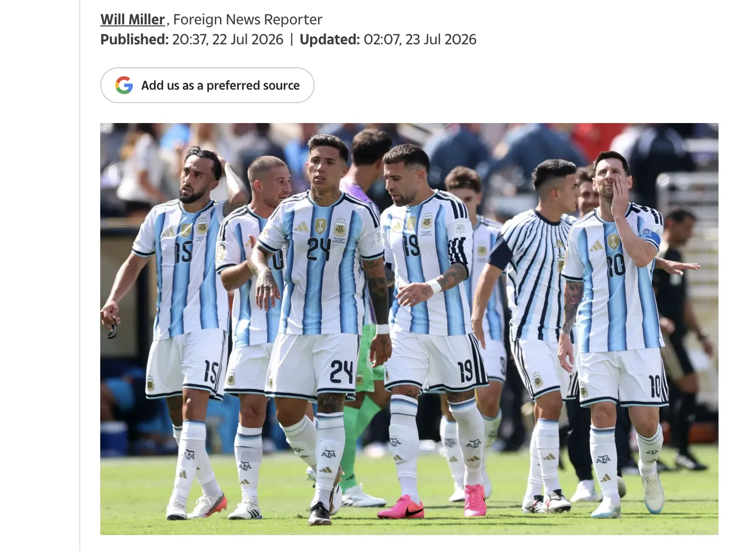 The president of the Argentine Football Association was detained in the U.S. — The Sun