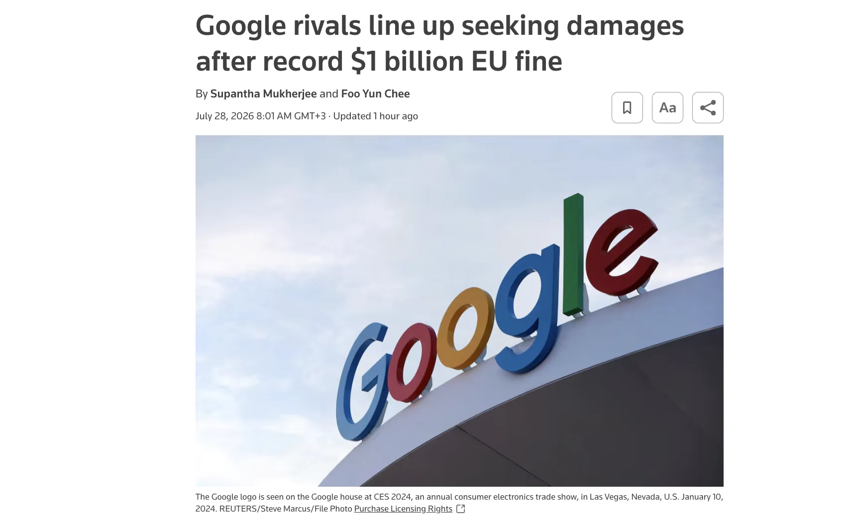 Google грозит новая волна судебных исков в Европе на миллиарды долларов — Reuters