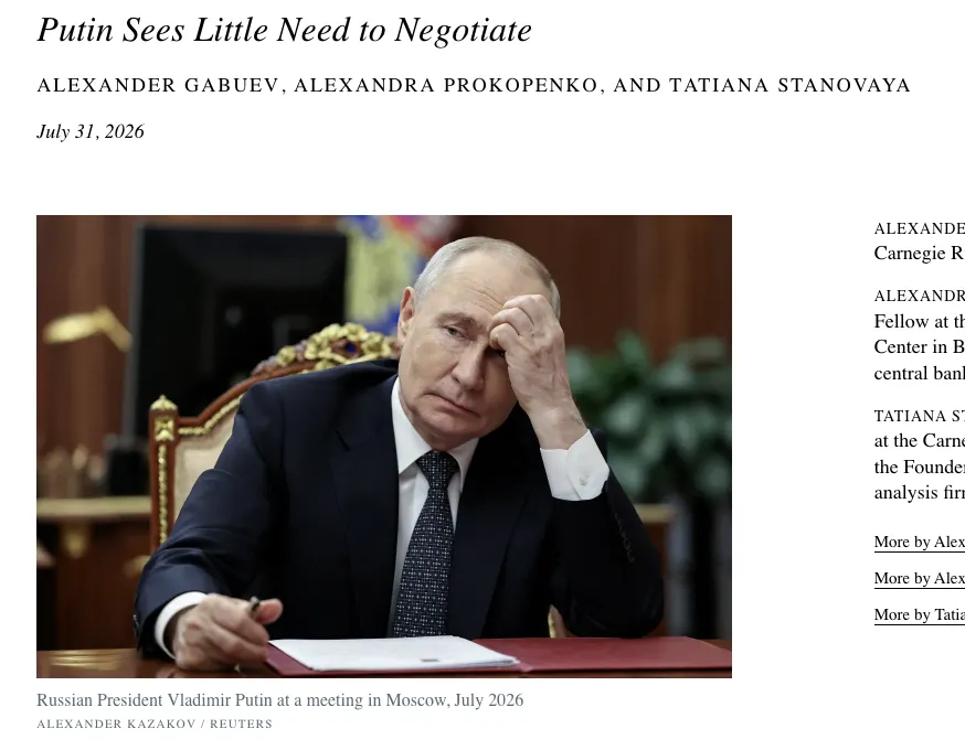 Putin Is Still Not Interested in Negotiations – Foreign Affairs