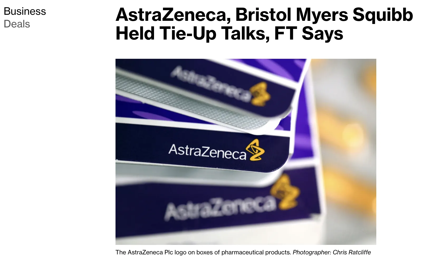 AstraZeneca and Bristol Myers Squibb Are Discussing a $400 Billion Merger — Bloomberg