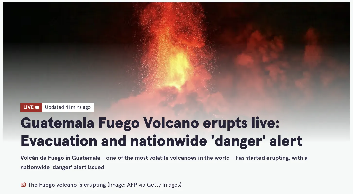 The Fuego volcano has erupted in Guatemala; evacuations have begun – Mirror