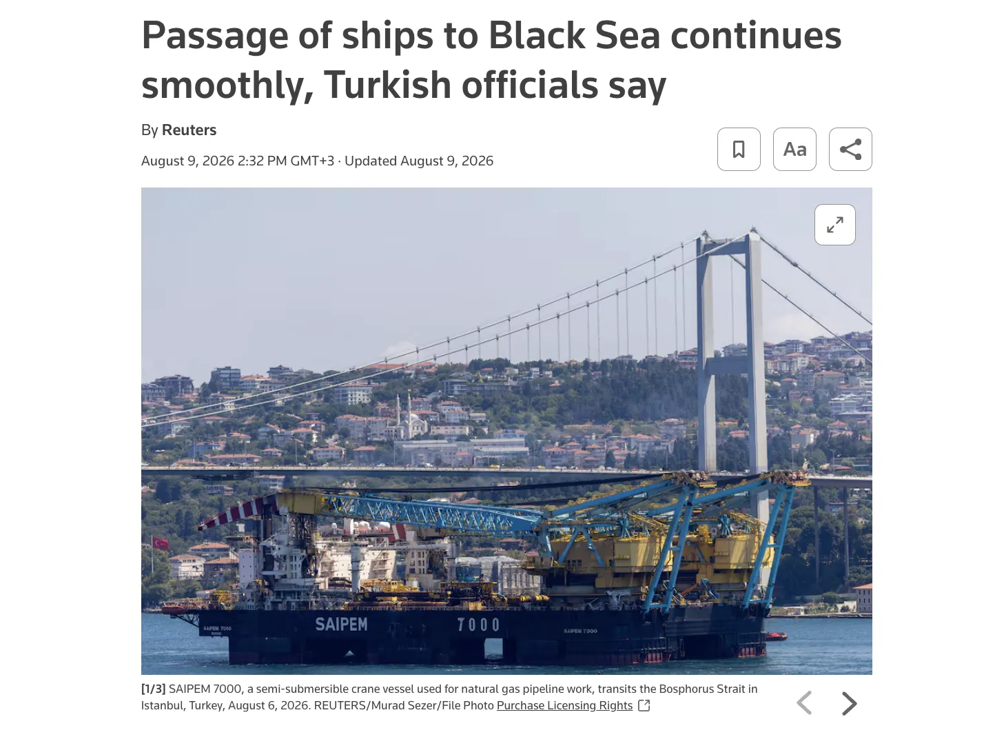 Turkey has begun restricting the passage of ships through the Dardanelles to ports in Ukraine and Russia