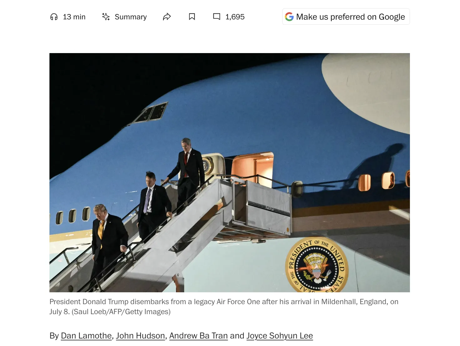 Трампа тайно вывезли из Турции после саммита НАТО — The Washington Post