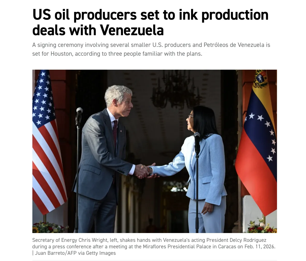 U.S. oil companies are preparing to sign agreements with Venezuela — Politico