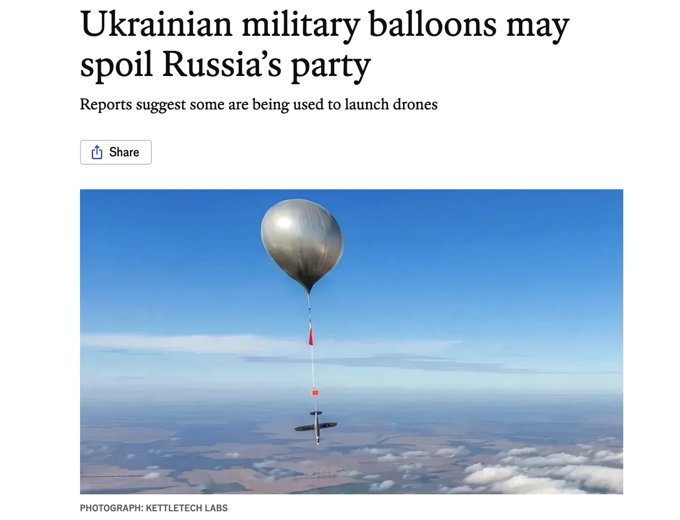 Україна використовує повітряні кулі для дальніх атак по РФ — The Economist
