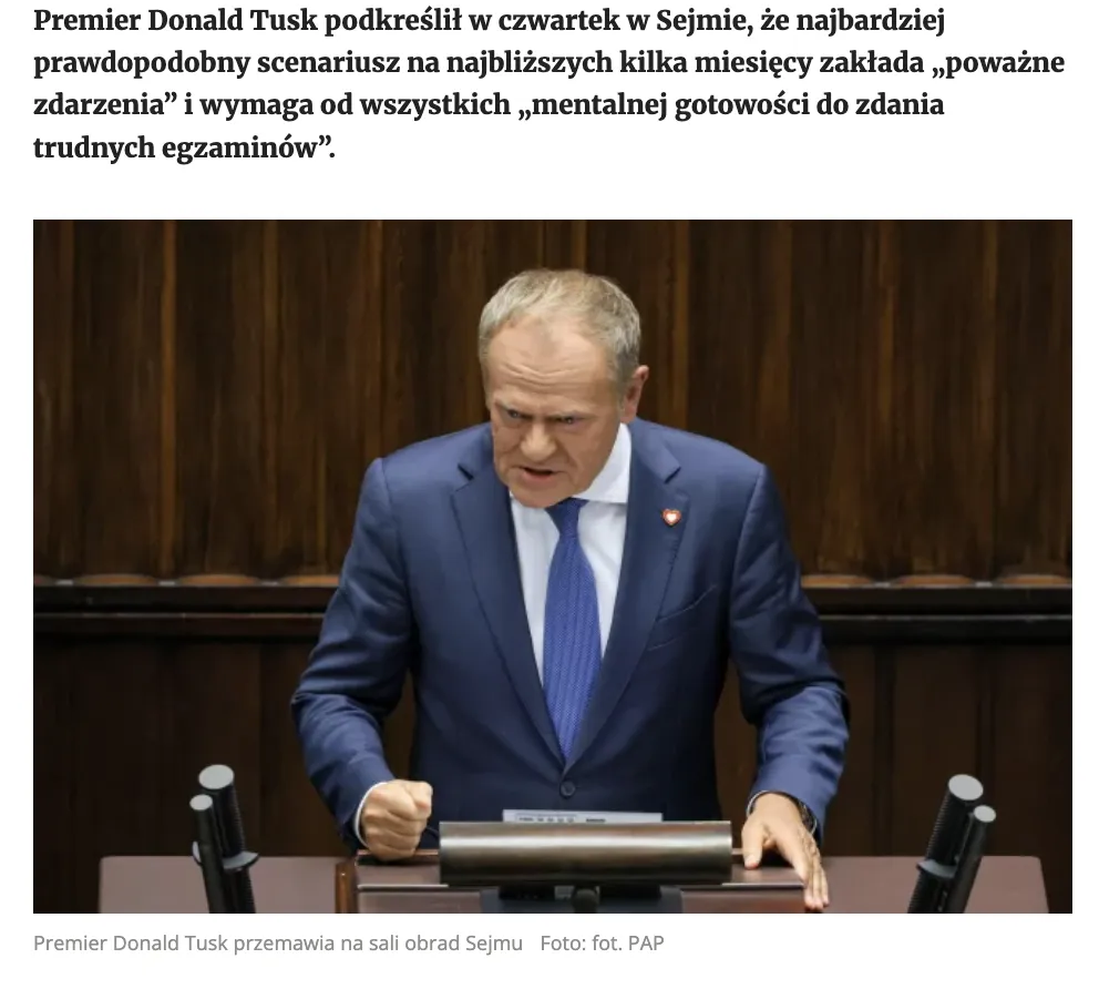 Tusk stated that Ukraine's casualties on the front lines have risen significantly