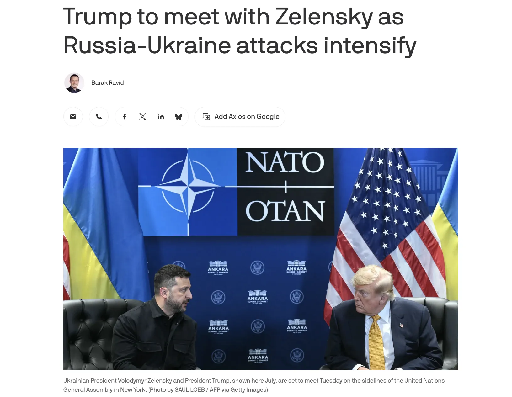 Trump Again Asked Zelensky Not to Attack an Oil Refinery in Russia — Axios