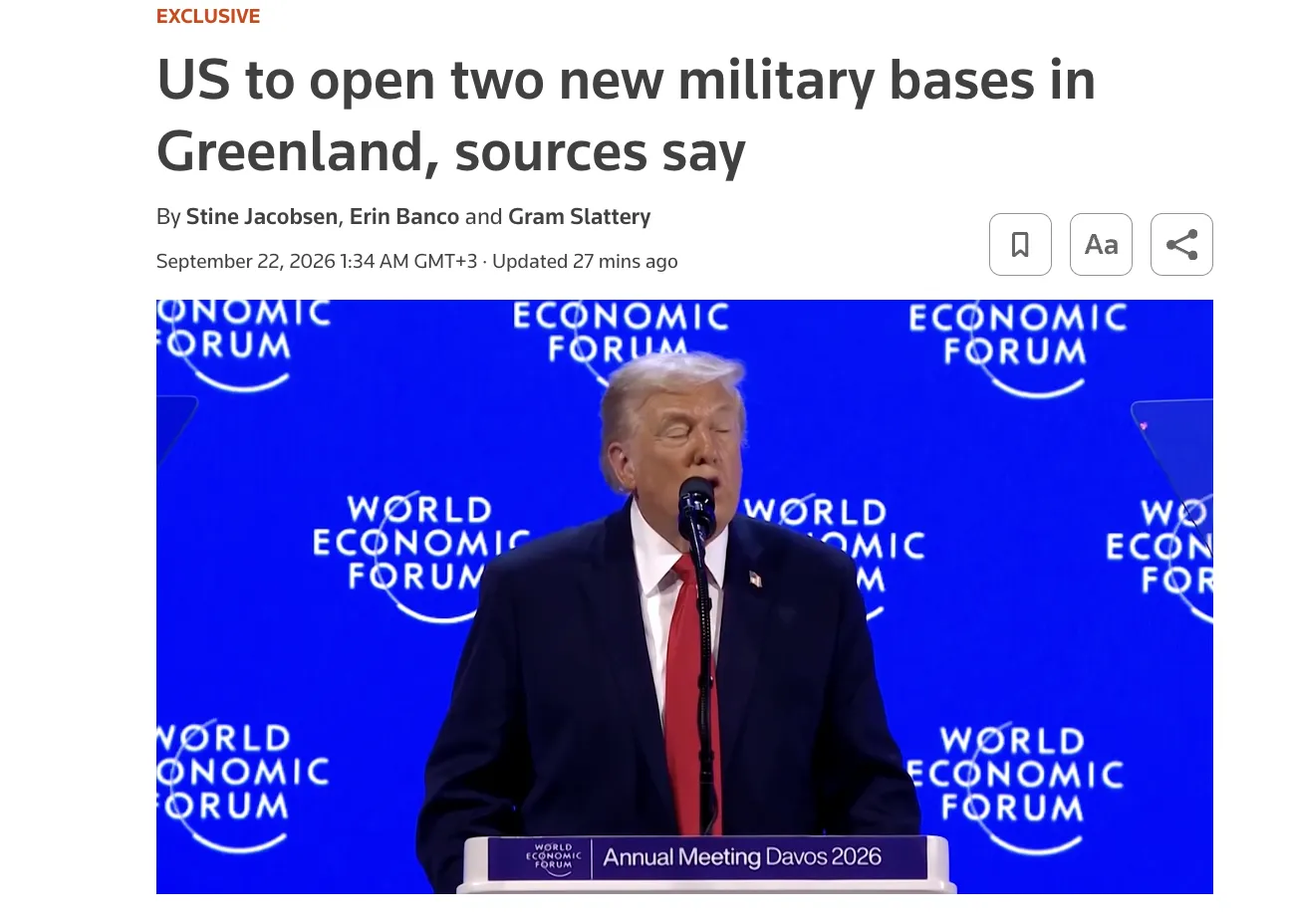 The U.S. Will Resume Its Military Presence in Greenland and Establish Two Bases — Reuters