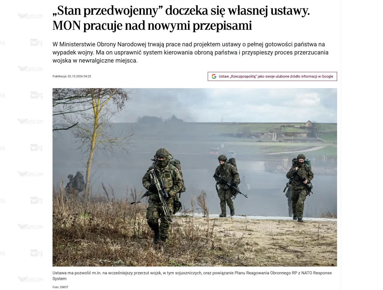 Polska przygotowuje nową ustawę dla szybkiego rozmieszczenia wojsk na wypadek wojny