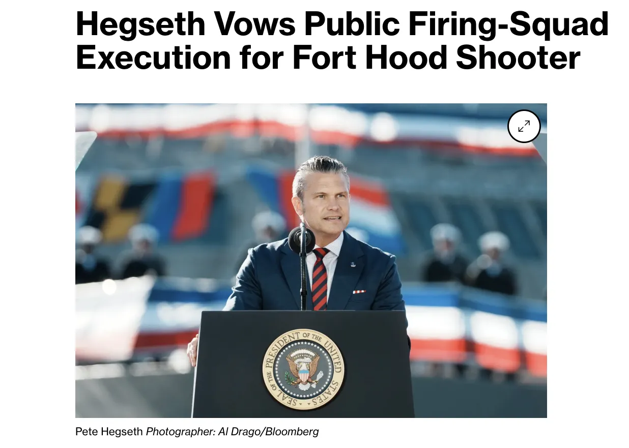 The U.S. plans to broadcast the first execution of a service member in decades
