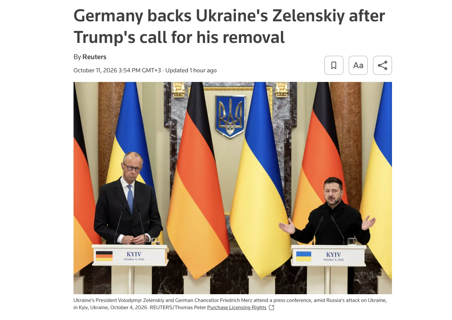 Germany Responds to Trump's Call for Elections in Ukraine — Reuters