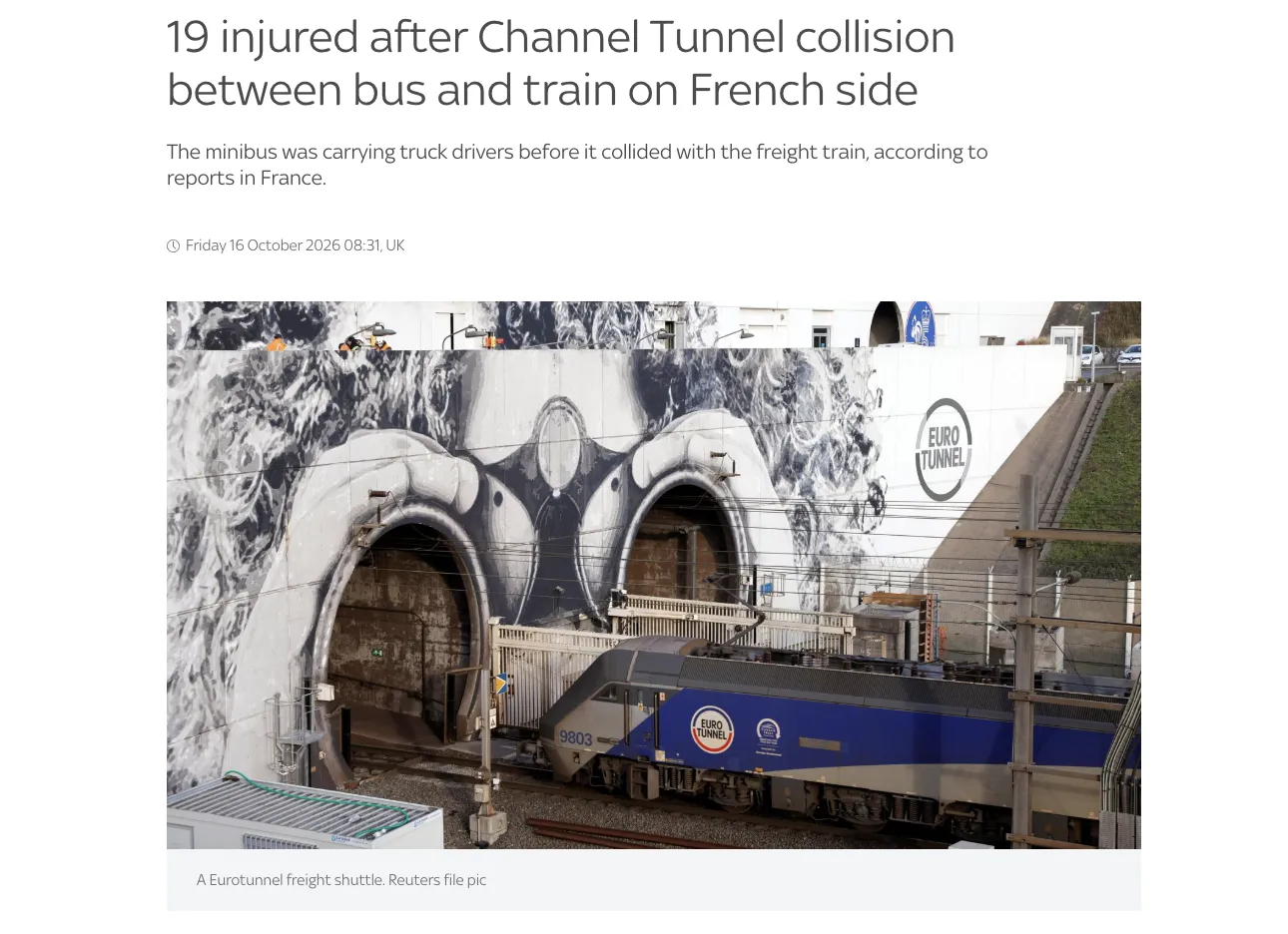 Video: 19 Injured in France After Bus Collides with Train Near the English Channel