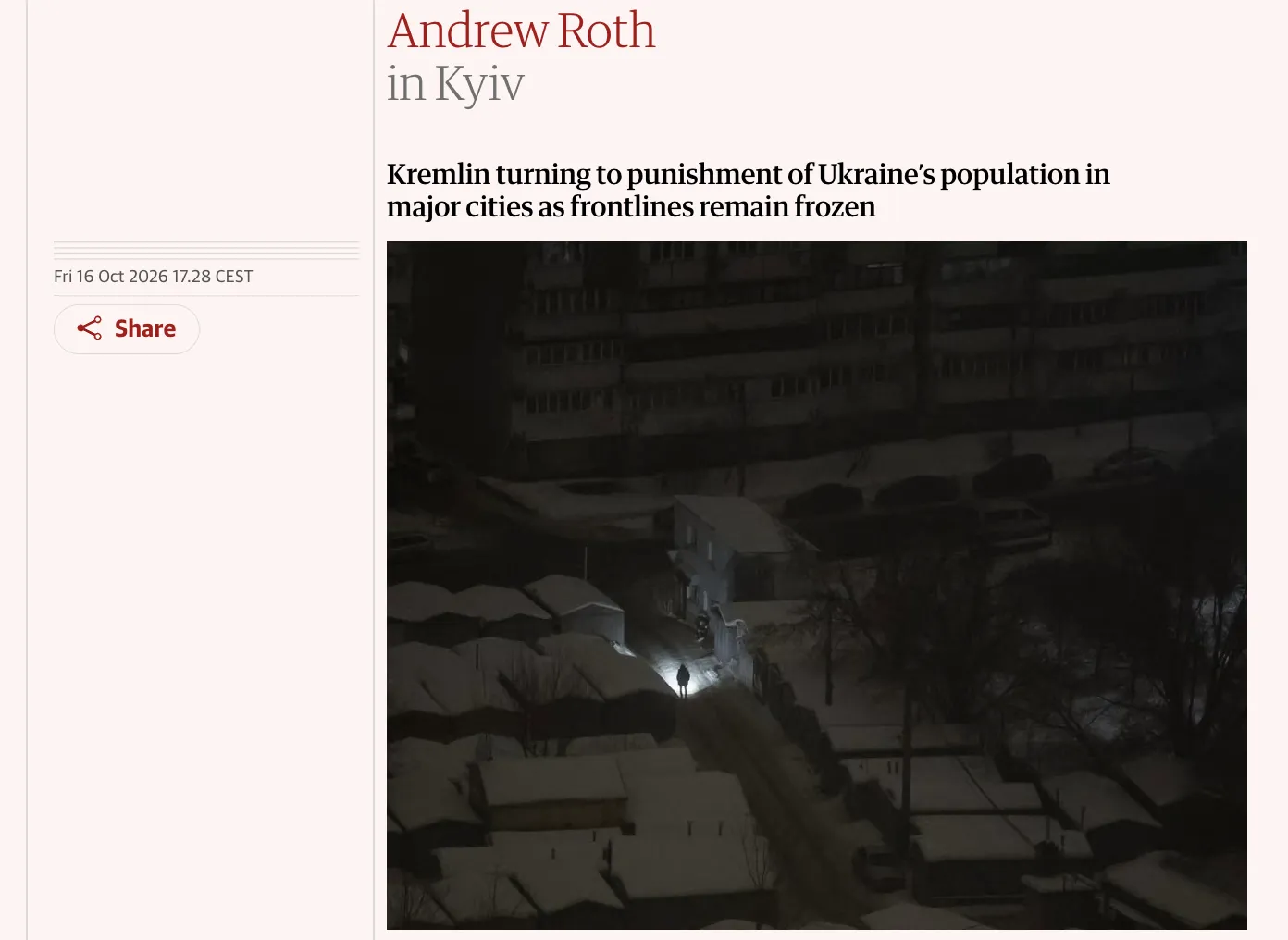 The Guardian заявив про намір Путіна зробити українські міста непридатними для життя