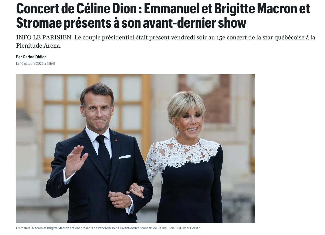 Video: Emmanuel Macron Faced a Wave of Criticism After Celine Dion's Concert — Le Parisien
