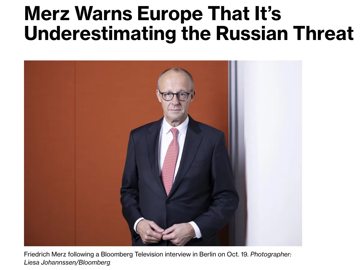 Merz Warned Europe About Putin's True Goals — Bloomberg
