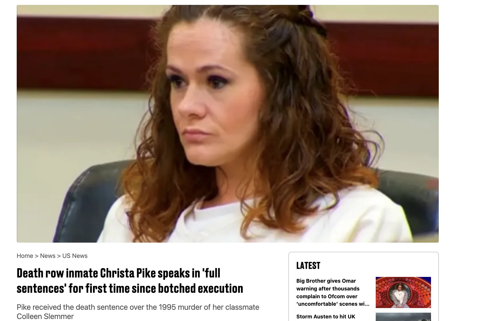 Skazana na śmierć Krista Pike zabrała głos po nieudanej egzekucji w USA