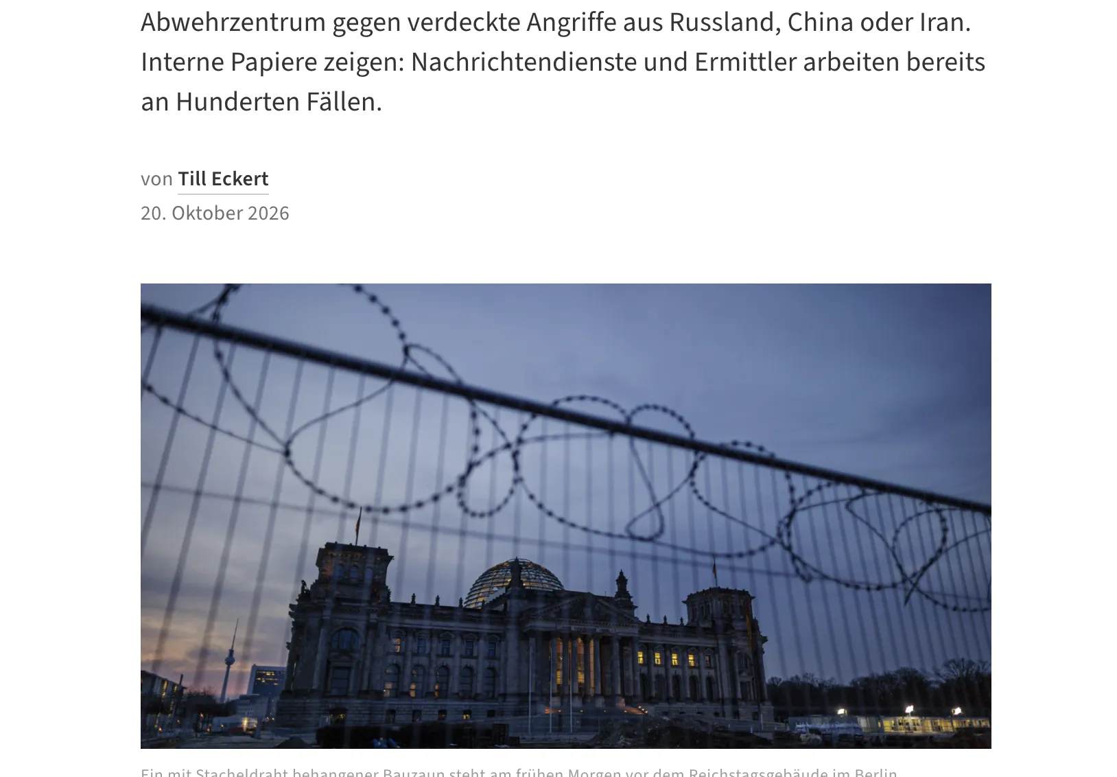 德国记录到超过一千架无人机飞越关键设施上空