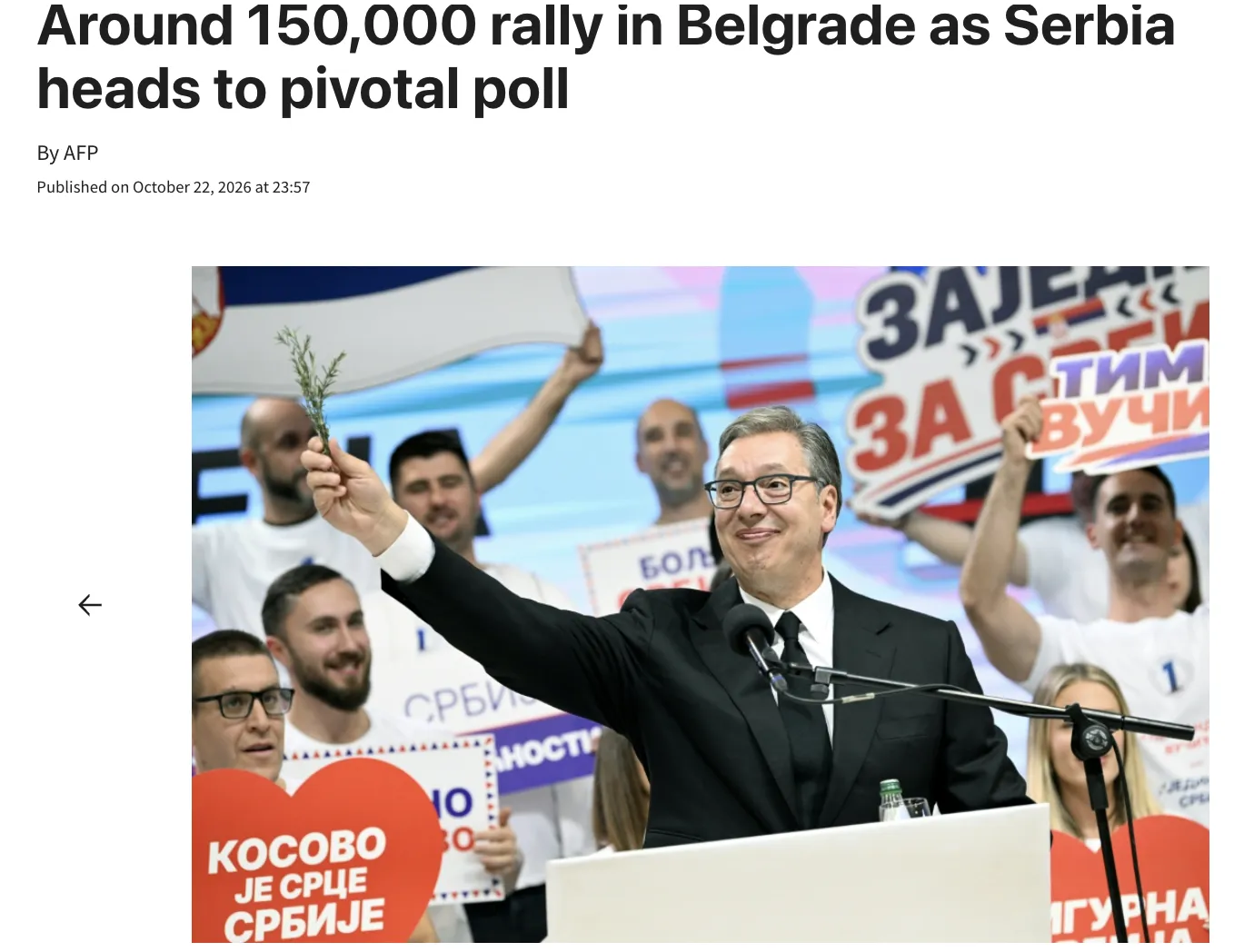 Video: 150,000 people took to the streets in Belgrade for an opposition rally — AFP
