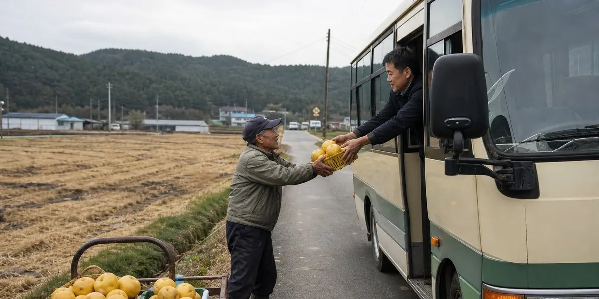 W Korei Południowej rolnicy poczęstowali kierowcę autobusu swoimi plonami — Korea Herald