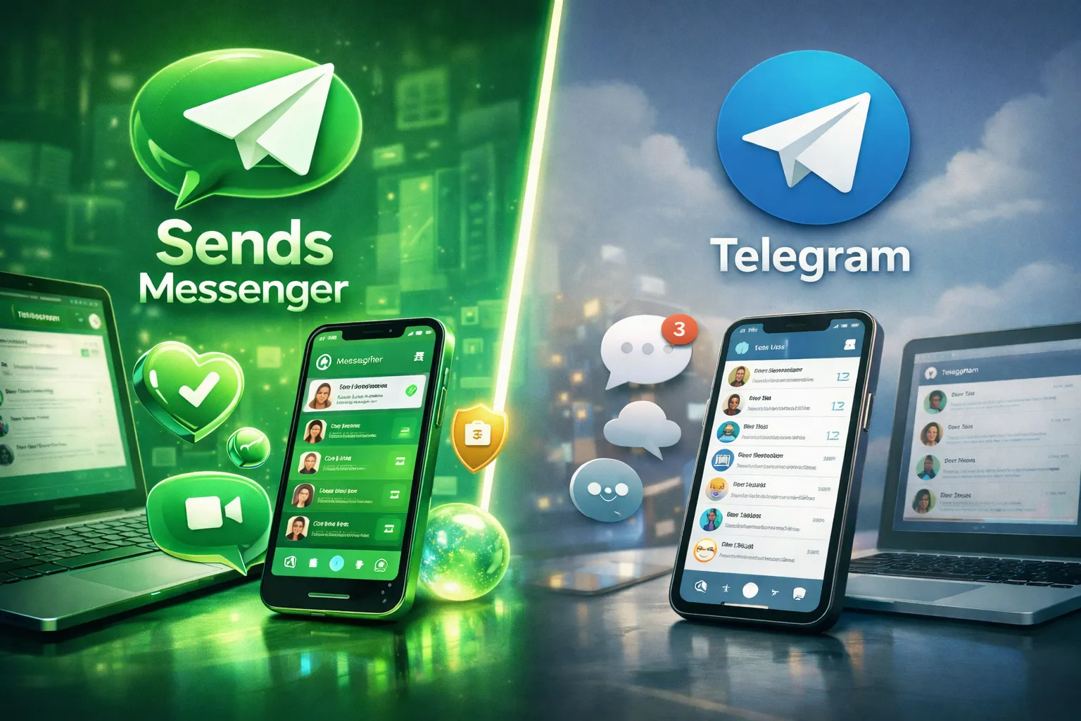 Sends Messenger 与 Telegram 对比：为什么 Sends 更具未来性