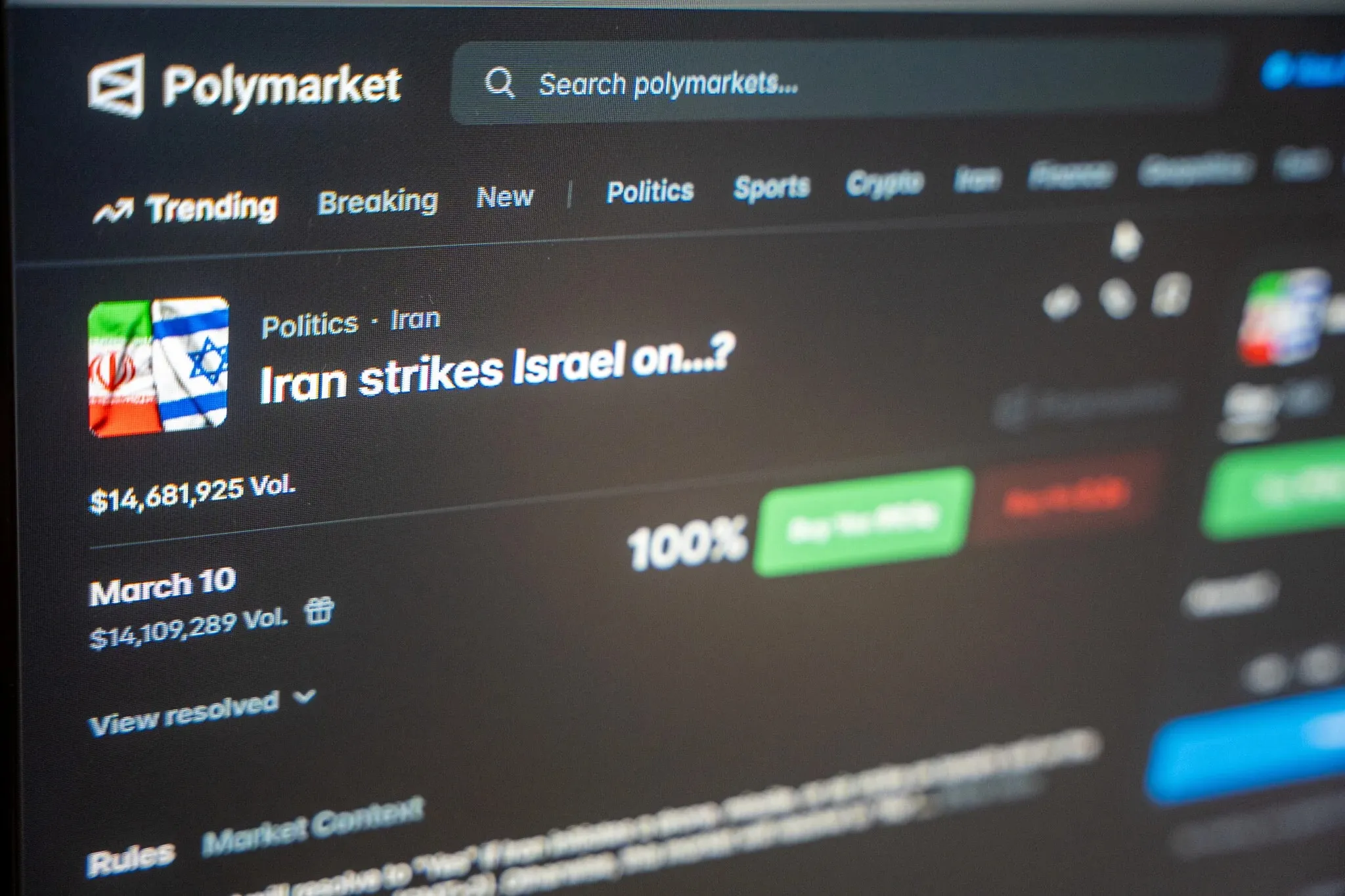 Гравці Polymarket погрожували журналісту через статтю про ракетний удар в Ізраїлі