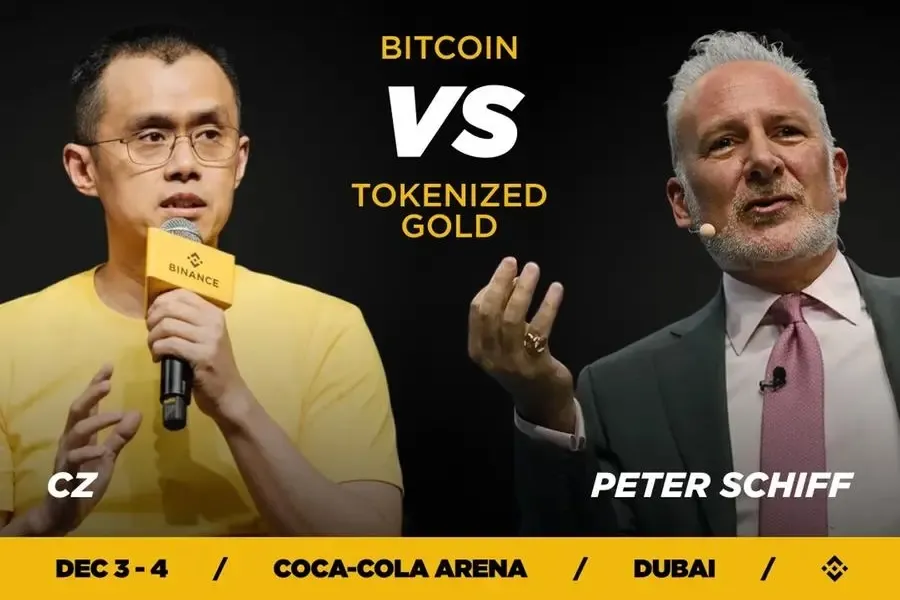CZ і Пітер Шифф дебатували про майбутнє грошей: біткоїн проти токенізованого золота