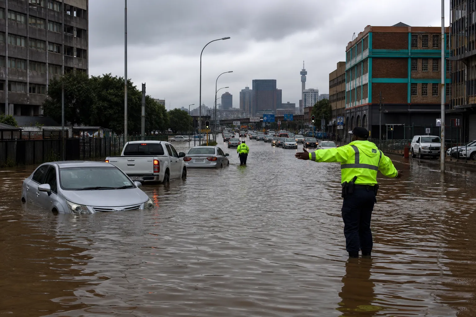Severe weather in South Africa causes flooding in Johannesburg and damages homes