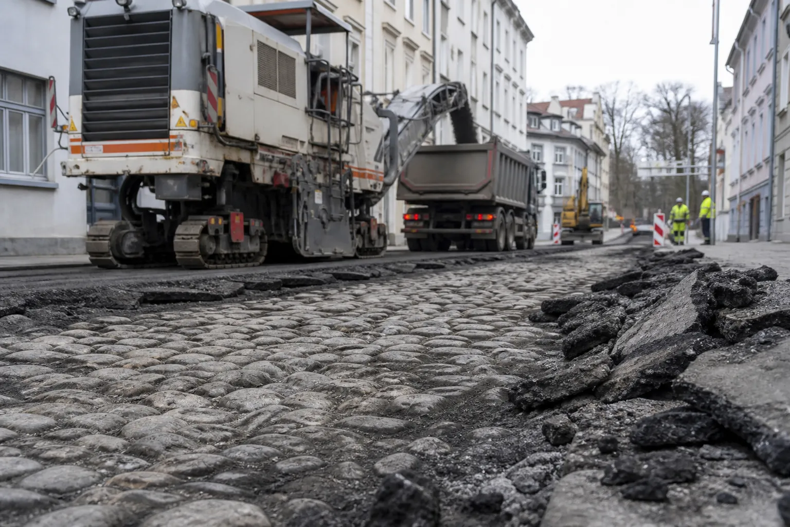 Cobblestone road discovered beneath asphalt in central Tallinn