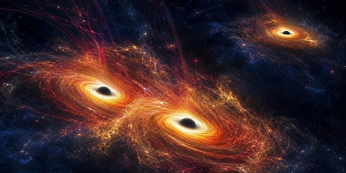 Three active black holes found in a distant galaxy — ScienceDaily