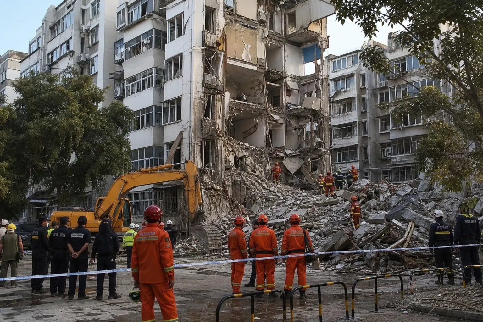 Three people died in Shijiazhuang after a partial collapse of a residential building