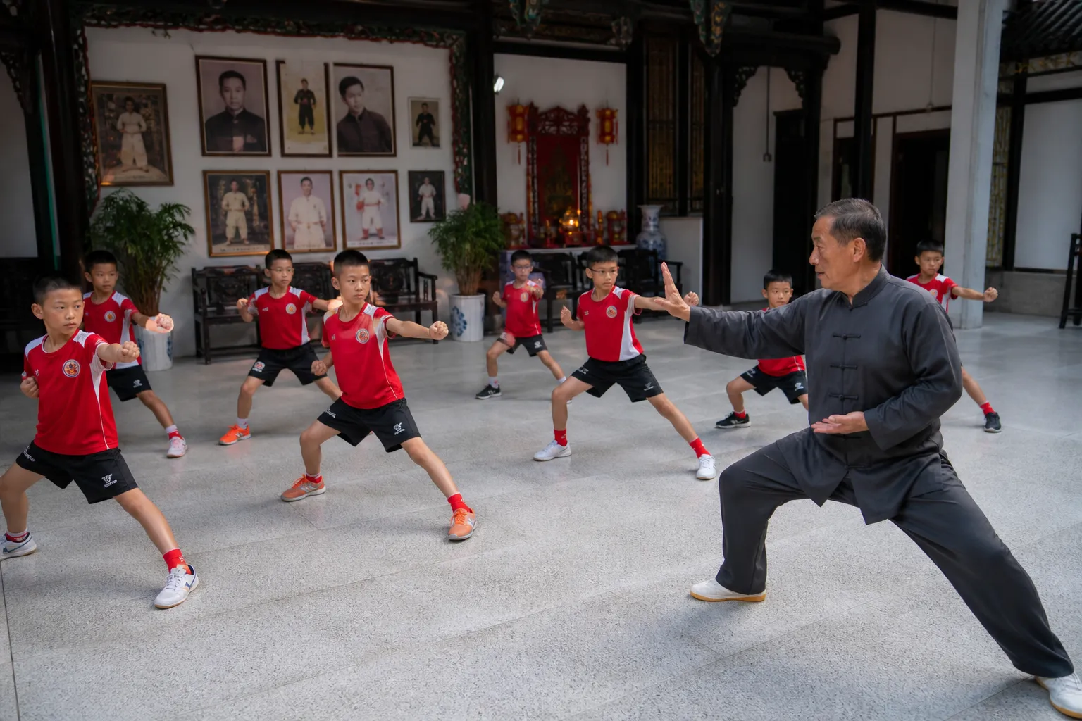 Uczestnicy turnieju piłkarskiego U17 w Chinach spróbowali swoich sił w kung-fu