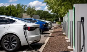 Tesla以FSD模式驶过丹麦奥胡斯的狭窄街道