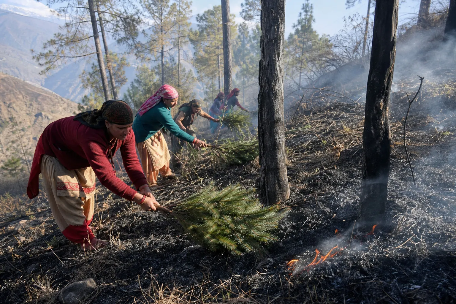 Kobiety w Uttarakhandzie gaszą pożary lasów bez sprzętu ochronnego — Mongabay