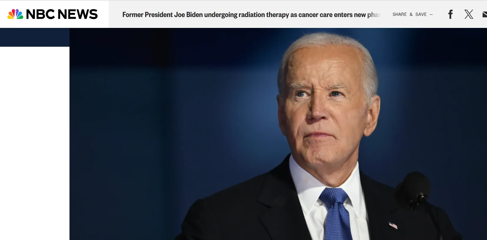 Хворий на рак експрезидент США Байден почав новий етап лікування