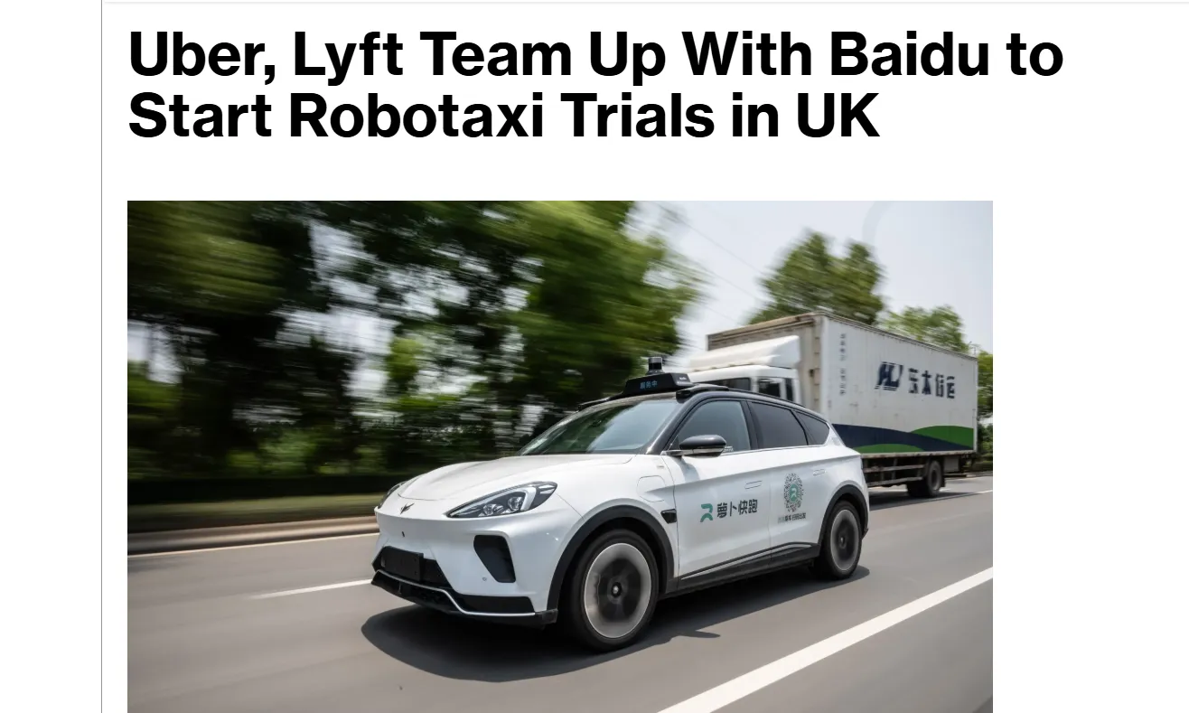 Uber та Baidu запускають роботаксі у Великій Британії