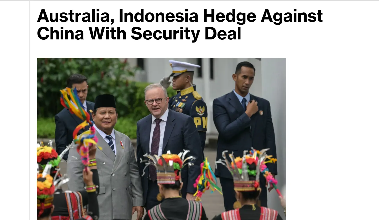 Австралія та Індонезія підписали оборонну угоду через Китай