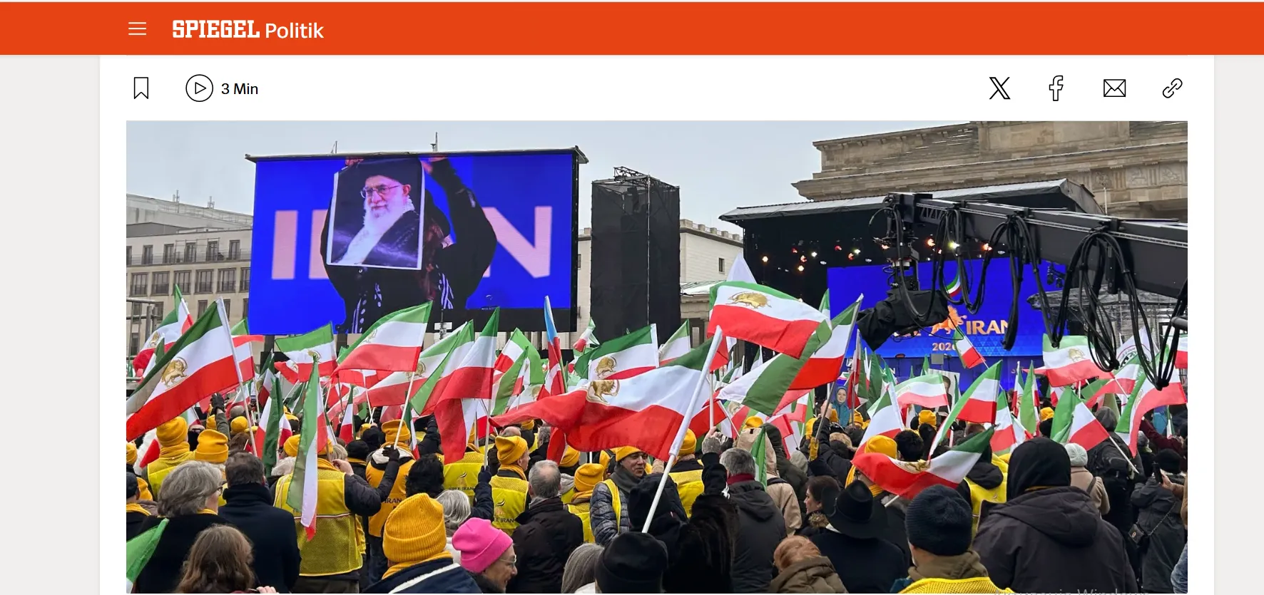 Відео: У Берліні відбулася акція за свободу Ірану з прапорами України