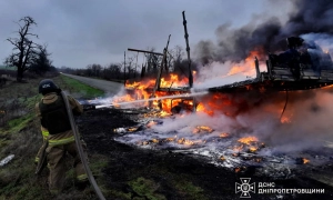 Опубліковано гарні кадри пожежі на полігоні в окупованому Криму