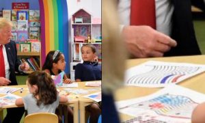 Фото: Трамп ошибся с цветами флага США в детской раскраске