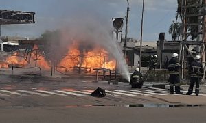 Фото: в Житомире горела АЗС, есть пострадавшие