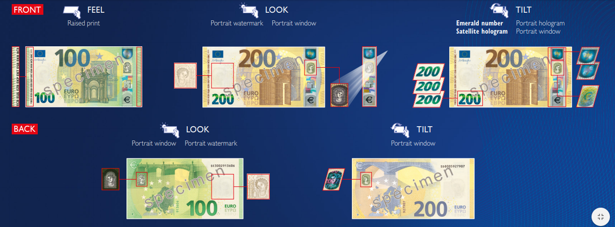 Фото: у Єврозоні почали ходити нові 100 та 200 євро
