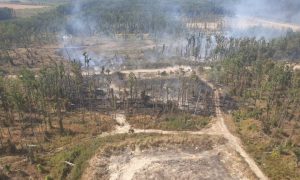 Фото: пожар на военном арсенале в Калиновке потушили