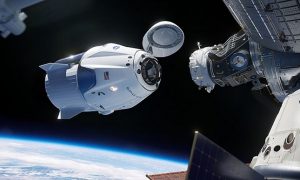 NASA начало трансляцию стыковки корабля Crew Dragon с орбитальной станцией
