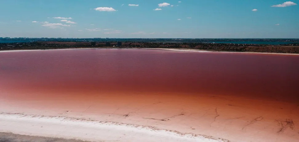 Фото: в Одесской области Куяльницкий лиман стал красно-розовым