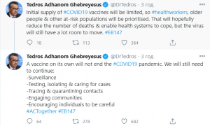 Вакцина не остановит пандемию коронавируса – ВОЗ