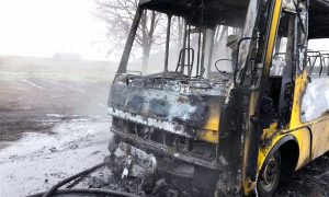 Фото: под Днепром сгорел рейсовый пассажирский автобус