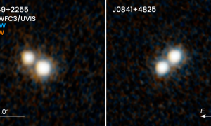 Телескоп Hubble показал уникальные квазары в галактиках, которые сливаются