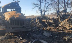 ФОТО: У Сумській області знищена колона рашистської техніки