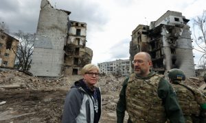 Фото: прем’єр-міністр Литви відвідала зруйновану росіянами Бородянку