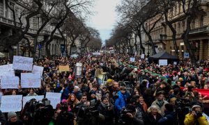 Кілька тисяч студентів та вчителів влаштували протест у Будапешті 